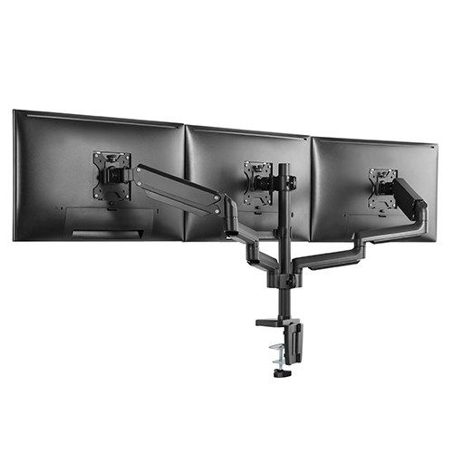 Twisted Minds Premium Triple Monitors Aluminum Pole Mounted Gas Spring Monitor Arm With USB Ports