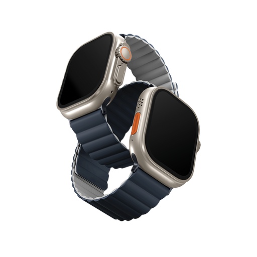 [UNIQ-49MM-REVSBLUCGRY] يونيك سوار ريفيكس ريفيرسيبل مغناطيسي ساعة آبل 49/45/44/42 ميلي متر (أزرق/رمادي)
