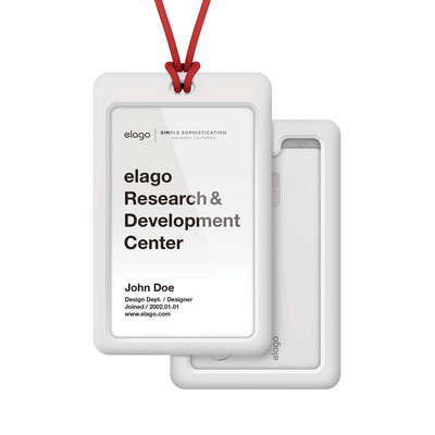 [EID3-WHRD] Elago iD3 ID Card Holder (White/Red Strap)