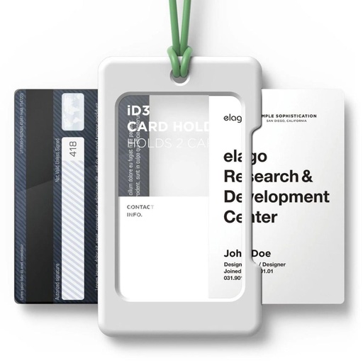 [EID3-WHGR] Elago iD3 ID Card Holder (White/Green Strap)