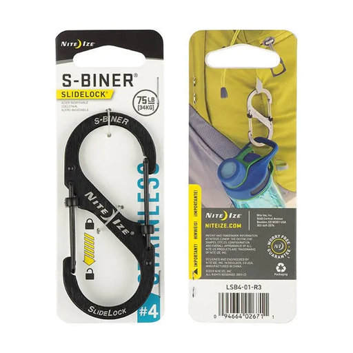 [LSB4-01-R3] NiteIze S-Biner #4 SlideLock (Black)