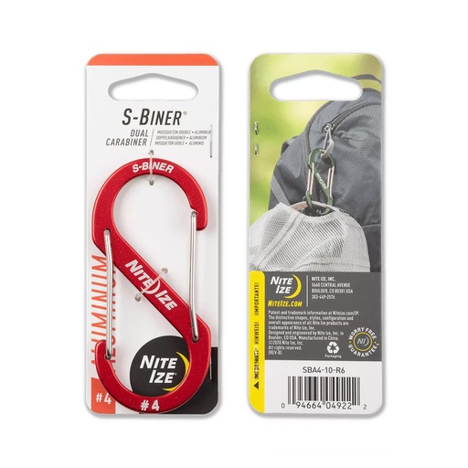 [SBA4-10-R6] NiteIze Dual Carabiner Size #4 (Red)