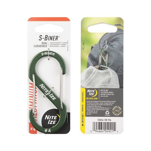 [SBA4-08-R6] NiteIze Dual Carabiner Size #4 (Olive)