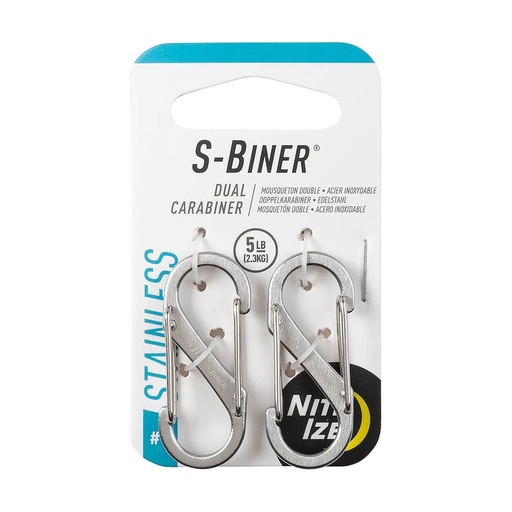 [SB1-2PK-11] NiteIze S-Biner Dual Carabiner Stainless-Steel 2-Pack