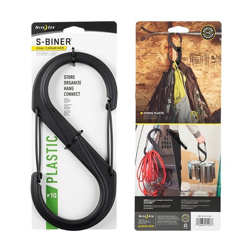 [SBP8-03-01BG] NiteIze S-Biner Plastic Dual Carabiner #8 (Black)