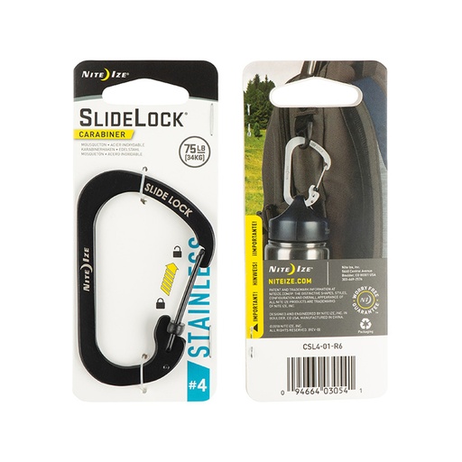 [CSL4-01-R6] NiteIze SlideLock Carabiner #4 (Black)