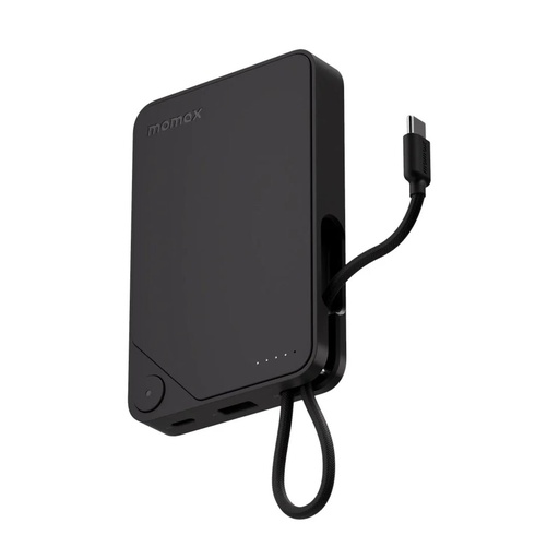 [IP152D] Momax 1-Power X Battery Pack (10000mAh) with Built-in USB-C Cable (Black)