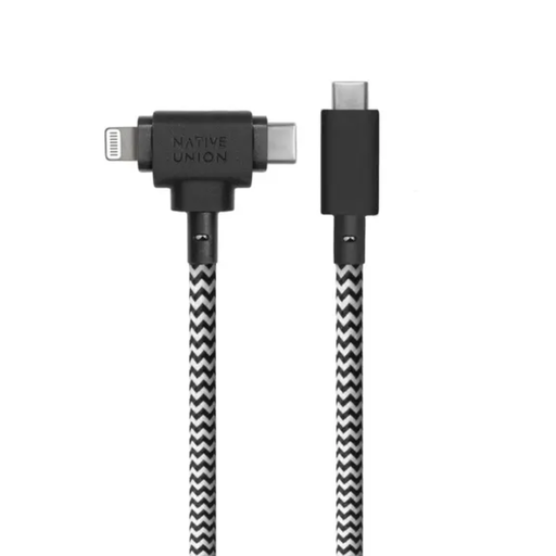 [BELT-CCL-ZEB-NP] Native Union Belt Cable Duo Type C-C-Lightning 1.8m (Zebra)