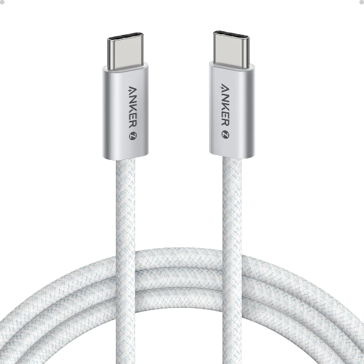 [A8060H22] Anker Zolo USB-C to USB-C Cable 240W Braided (1.8m/6ft) (White)