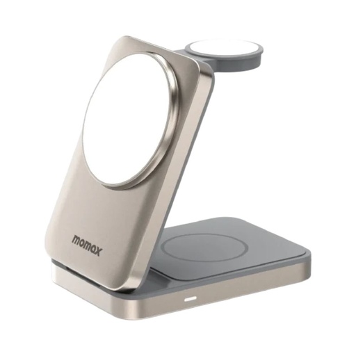 [UD36L] Momax 1-Charge Q.Port Qi2 3-in-1 Magnetic Wireless Charging Stand (Titanium)