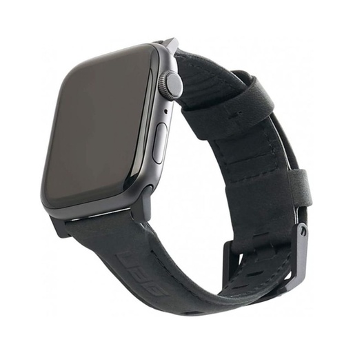 [19148B114040] UAG Leather Watch Strap for Apple 44/42MM (Black)